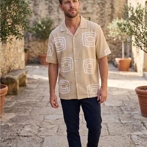 🆕 Act of Faith LA | "Monogram Drip" Short Sleeve Button-Down Large